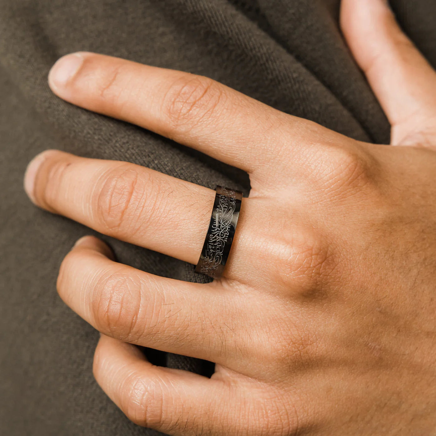 “Verily with Hardship comes ease” Ring - Men