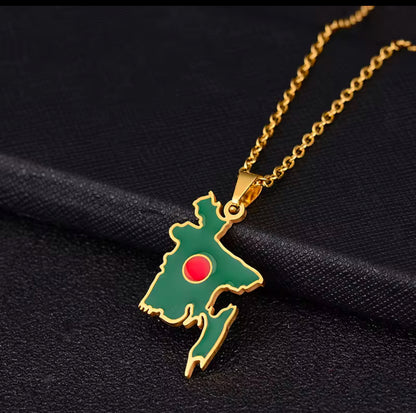 Bangladesh Flag Necklace